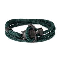 Milan Cord Bracelet with Zinc Alloy gun black plated dyed & Unisex Length Approx 24.8 Inch Sold By PC