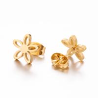 Stainless Steel Stud Øreringe, Flower, mode smykker & for kvinde, flere farver til valg, Solgt af par