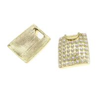 Zinc Alloy Pendler, med perle, gylden, 16x14x3mm, Solgt af PC