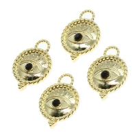 Zinc alliage strass Pendants, alliage de zinc, Rond, avec strass, doré, 21x15x4mm, Vendu par PC