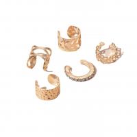 Trendy ear cuffs, Zinc Alloy, plated, voor vrouw & met strass, gouden, 10x10mm, Verkocht door Stel