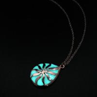 Luminated collana, lega in zinco, placcato color argento, catena Rolo & per la donna & luminoso, argento, assenza di nichel,piombo&cadmio, 25x38mm, Lunghezza Appross. 19.69 pollice, Venduto da PC