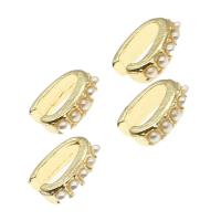 Trendy ear cuffs, Zinc Alloy, met parel, gouden, 9x8x3mm, Verkocht door PC