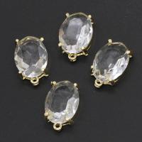 Sinc Alloy Rhinestone Pendants, Oval, ilghnéitheach & le rhinestone, dathanna measctha, 20x13x7mm, Díolta De réir PC