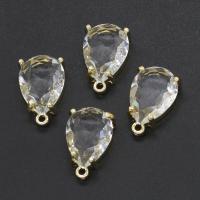 Sinc Alloy Rhinestone Pendants, Teardrop, ilghnéitheach & le rhinestone, dathanna measctha, 20x13x6mm, Díolta De réir PC