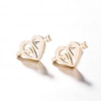 Stainless Steel Stud Earrings Heart plated fashion jewelry & for woman Sold By Pair