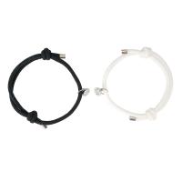 Quelques Bracelet à et Bangle, alliage de zinc, avec corde de coton, Rond, Placage, 2 pièces & magnétique & pour le couple, plus de couleurs à choisir, Longueur Environ 7-11.8 pouce, Vendu par fixé