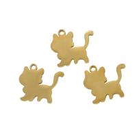 Edelstahl Schmuck Anhänger, Katze, keine, 14x15x1mm, verkauft von PC