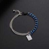 Titanium armbanden, Titanium Staal, plated, uniseks & verschillende grootte voor keus & kinketting & two tone, meer kleuren voor de keuze, 6.8x3x15x10mm, Verkocht door PC