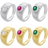 Strass vinger Ring, Messing, plated, Verstelbare & voor vrouw & met strass, meer kleuren voor de keuze, 8.80mm, 5pC's/Lot, Verkocht door Lot