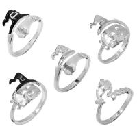 Zinklegierung Manschette Fingerring, plattiert, Modeschmuck & Halloween Schmuck & für Frau, keine, 2mm, verkauft von PC