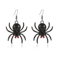 Zinc Alloy Drop Earring, Spider, pistol sort belagt, mode smykker & for kvinde & med rhinestone, sort, 35x55mm, Solgt af par