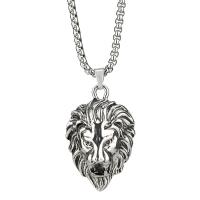 Hommes Pull Collier chaîne, Acier titane, lion, Placage, pour homme, 45mm, Longueur Environ 26.77 pouce, Vendu par PC