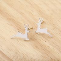 Stainless Steel Stud Earrings Deer plated fashion jewelry & for woman Sold By Pair