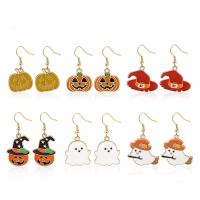 Zinc Alloy Drop Earring, epoxy sticker, Halloween Jewelry Gift & verschillende stijlen voor de keuze & voor vrouw, meer kleuren voor de keuze, nikkel, lood en cadmium vrij, Verkocht door pair