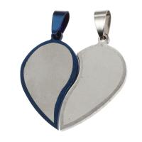 Ciondoli acciaio inox coppia, Cuore, colori misti, 33x38x1mm, Venduto da PC