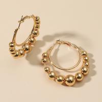 Zinc Alloy Hoop Earring, mode sieraden & voor vrouw, goud, Verkocht door pair