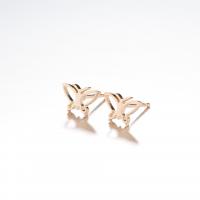 Stainless Steel Stud Earrings Butterfly plated fashion jewelry & for woman Sold By Pair