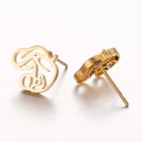 Stainless Steel Stud Earrings plated fashion jewelry & for woman Sold By Pair