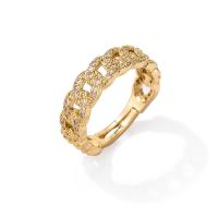 metal Anillo de dedo abierto, 18K chapado en oro, Ajustable & micro arcilla de zirconia cúbica & para mujer & hueco, más colores para la opción, 8mm, Vendido por UD