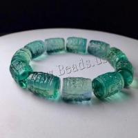 Perline fluorite, Colonna, Inciso, DIY, verde, Venduto da sol