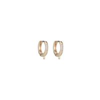 ottone Individuazione di orecchino huggie Hoop, Placcato in oro 14K, stili diversi per la scelta & Micro spianare cubic zirconia & per la donna, 5Pairspaio/lotto, Venduto da lotto