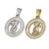 Stainless Steel Pendants with Shell Round Sold By PC