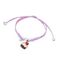 Mode créer Bracelets cordon de cire, alliage de zinc, avec porcelaine & corde de cire, Réglable & pour femme & émail, violet, Longueur Environ 7 pouce, 10PC/lot, Vendu par lot