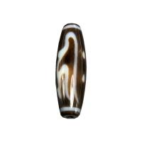 Naturliga tibetanska agat Dzi Pärlor, Oval, Tusentals händer Guanyin & DIY & två ton, 12x38mm, Säljs av PC