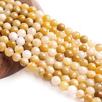 Jade Beads, Jade Gul, Runde, poleret, du kan DIY, gul, Solgt Per 38 cm Strand