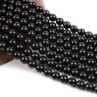 Sort obsidian perler, Runde, poleret, du kan DIY, sort, Solgt Per 38 cm Strand