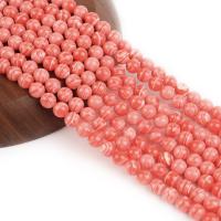 Rhodonite Pärlor, RODONIT, Rund, polerad, DIY, röd, Såld Per 38 cm Strand