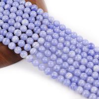 Perles agates violet naturelles, Agate, Rond, poli, DIY, violet, Vendu par 38 cm brin