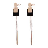 Fashion Fringe Boucles d'oreilles, acier inoxydable, Placage, hypo allergique & pour femme, plus de couleurs à choisir, 80mm, Vendu par paire