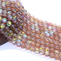 Labradorit Bead, Runde, syntetisk, du kan DIY & mat, brun, Solgt Per 38 cm Strand