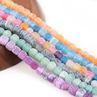 Naturlig effloresce Agate perler, Cube, poleret, du kan DIY & mat, flere farver til valg, Solgt Per 38 cm Strand