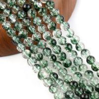 Green Phantom Quartz Bead, Runde, poleret, du kan DIY, grøn, Solgt Per 38 cm Strand