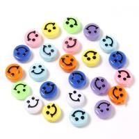 Acrylic Jewelry Beads Smiling Face plated DIY Sold By Bag