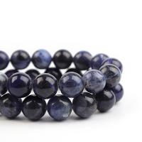 Sodalite Gyöngyök, Kerek, csiszolt, DIY, kék, Naponta eladott 38 cm Strand