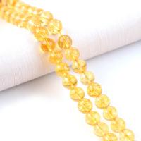 Perles Citrine naturelles, perles de citrine, Rond, poli, DIY, Jaune, Vendu par 38 cm brin