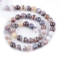 Botswana agat Bead, Runde, poleret, du kan DIY, blandede farver, Solgt Per 38 cm Strand