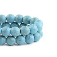 Χάντρες Turquoise, τυρκουάζ, Γύρος, γυαλισμένο, DIY, μπλε, Sold Per 38 cm Strand