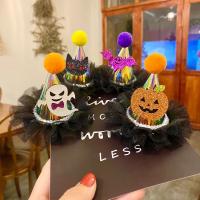 Feltro accessori capelli per bambini, with pizzo & PU & lega in zinco, fatto a mano, Alleggerimento & unisex & Gioielli Halloween, colori misti, 78x95mm, Venduto da PC