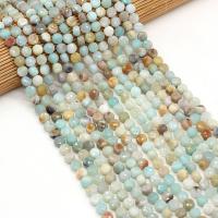 Perles amazonite, Plat rond, DIY & facettes, bleu, 6mm, Vendu par 38 cm brin