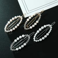 Hair Clip Zinc Alloy with Plastic Pearl plated fashion jewelry & for woman & with rhinestone Sold By PC