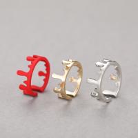 Zinc Alloy Cuff fingerring, Crown, forgyldt, mode smykker & for kvinde, flere farver til valg, Solgt af PC