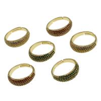 Kubische Zro2-Micro Pave Messingring, Messing, Einstellbar & Micro pave Zirkonia & für Frau, keine, 23x22x6mm, verkauft von PC