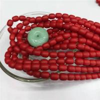 Crystal Pärlor, Kristall, Trumma, polerad, frosted, Dark Red Coral, 8x10mm, 39PC/Strand, Såld Per 38 cm Strand