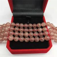 Strawberry Quartz Perle, rund, poliert, DIY, Rosa, verkauft per 38 cm Strang