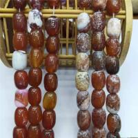 Fire Agate Χάντρα, Drum, γυαλισμένο, DIY, κόκκινος, 12x16mm, 25PCs/Strand, Sold Per 38 cm Strand